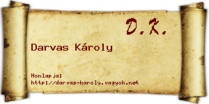 Darvas Károly névjegykártya